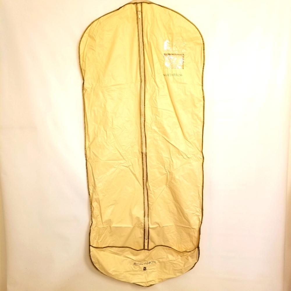 ✅Nordstrom Garment Bag Rare Pale Yellow Color, Clear Window/Business Card Holder